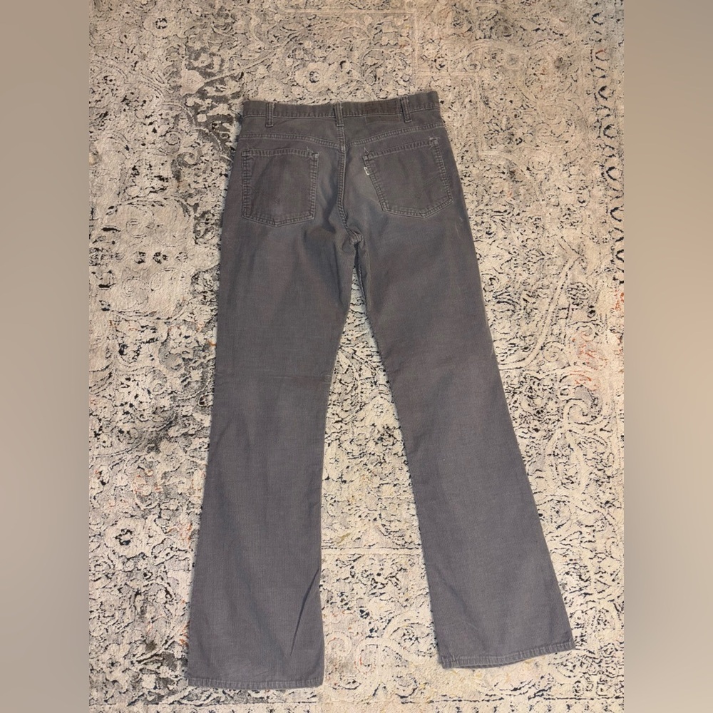 Vintage 70-80s Levis 513 Gray Corduroy Pants Size 32x32 Men Made USA Talon Zip - Picture 2 of 12